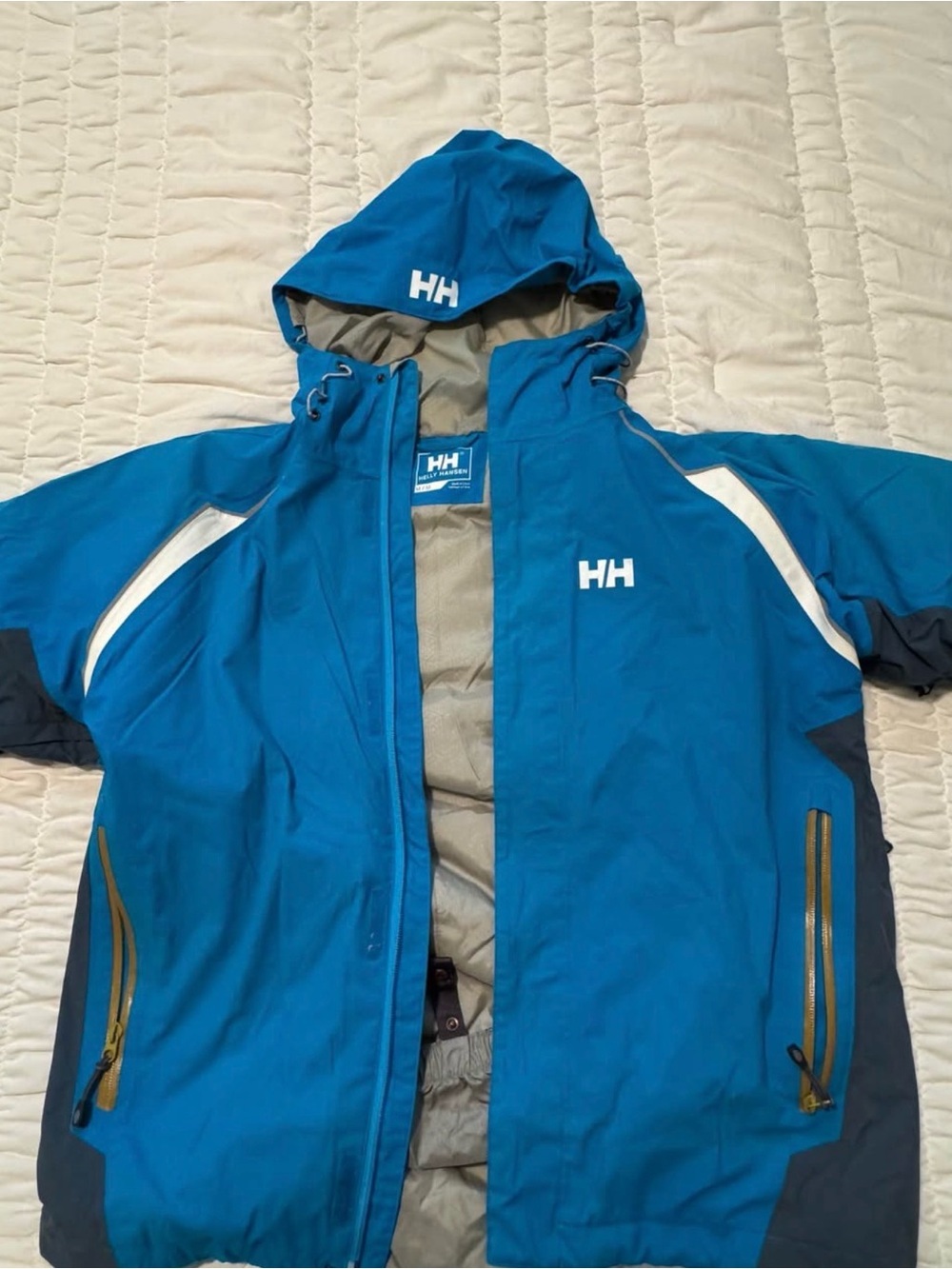 Helly Hansen Blue Hooded Waterproof Men's Raincoat